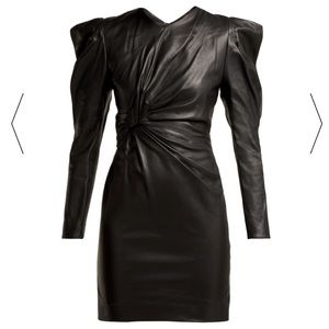 Isabel Marant Cobe Knotted Leather Mini Dress FR36